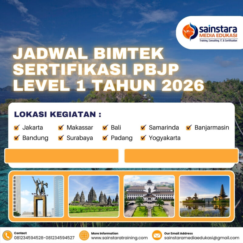 BIMTEK PELATIHAN & SERTIFIKASI KOMPETENSI PENGADAAN BARANG/JASA PEMERINTAH (PBJP) LEVEL 1 TAHUN 2026